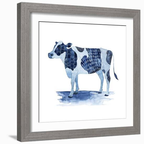 Cobalt Farm Animals I-Grace Popp-Framed Art Print