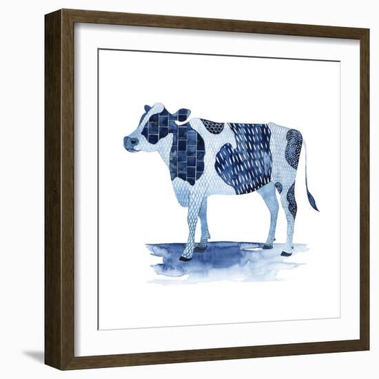 Cobalt Farm Animals I-Grace Popp-Framed Art Print