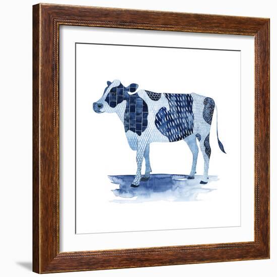 Cobalt Farm Animals I-Grace Popp-Framed Art Print