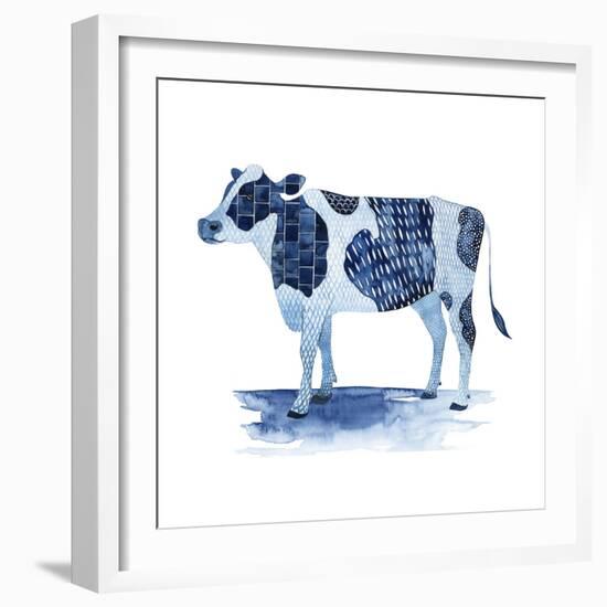 Cobalt Farm Animals I-Grace Popp-Framed Art Print