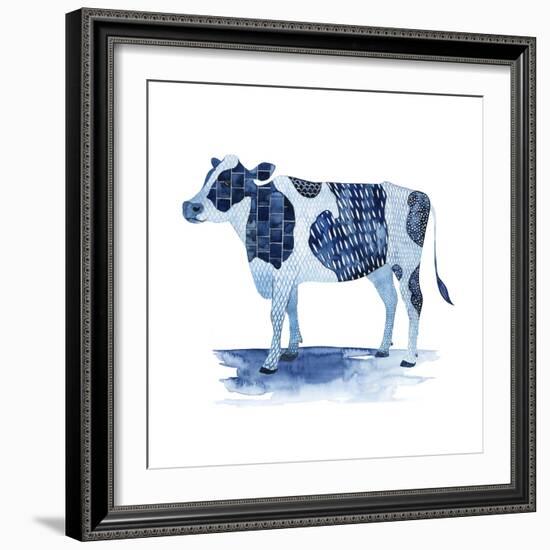 Cobalt Farm Animals I-Grace Popp-Framed Art Print