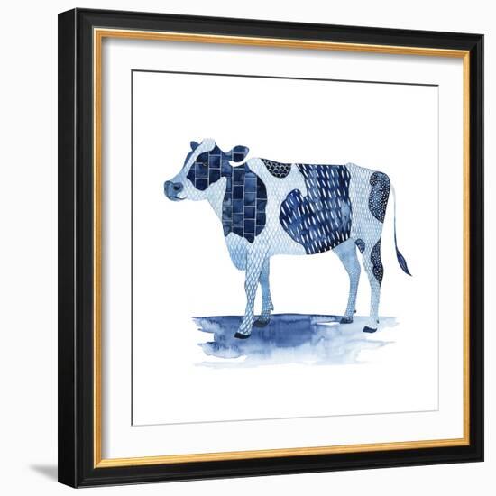 Cobalt Farm Animals I-Grace Popp-Framed Art Print