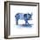 Cobalt Farm Animals II-Grace Popp-Framed Art Print