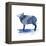 Cobalt Farm Animals III-Grace Popp-Framed Stretched Canvas