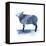 Cobalt Farm Animals III-Grace Popp-Framed Stretched Canvas