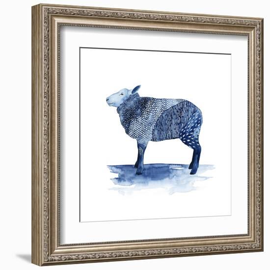 Cobalt Farm Animals III-Grace Popp-Framed Art Print