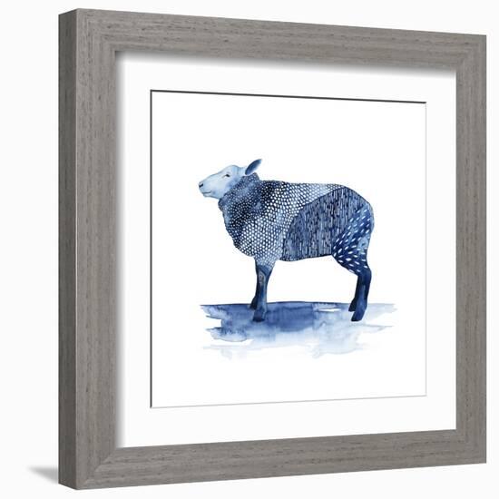 Cobalt Farm Animals III-Grace Popp-Framed Art Print