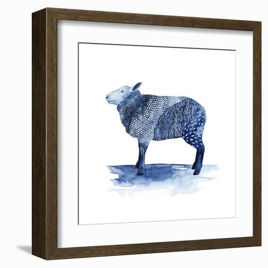 Cobalt Farm Animals III-Grace Popp-Framed Art Print