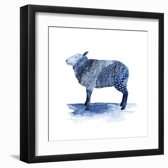 Cobalt Farm Animals III-Grace Popp-Framed Art Print