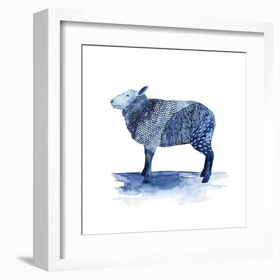 Cobalt Farm Animals III-Grace Popp-Framed Art Print