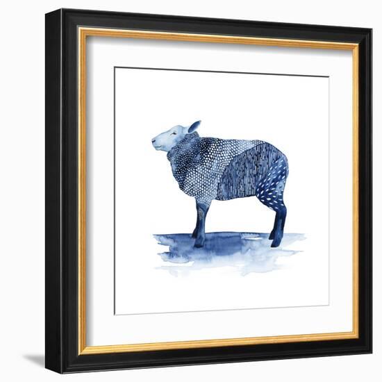 Cobalt Farm Animals III-Grace Popp-Framed Art Print