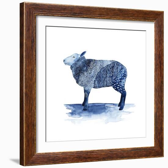 Cobalt Farm Animals III-Grace Popp-Framed Art Print