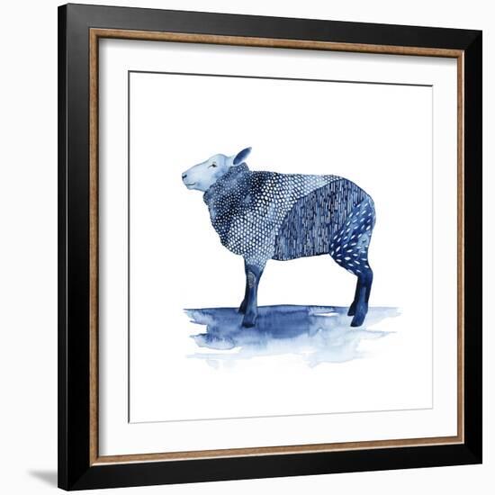 Cobalt Farm Animals III-Grace Popp-Framed Art Print