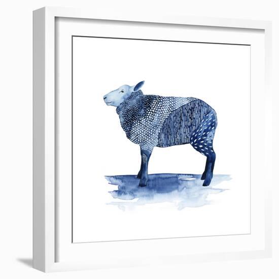 Cobalt Farm Animals III-Grace Popp-Framed Art Print