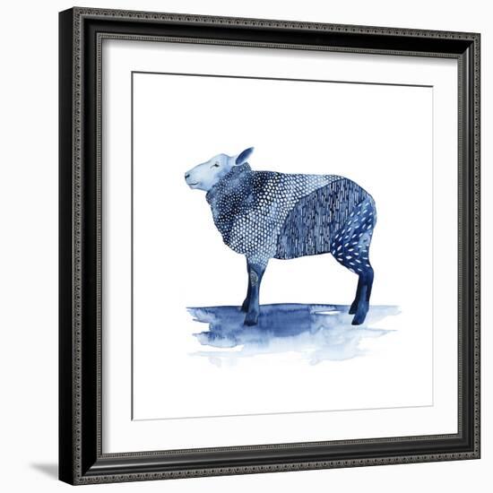 Cobalt Farm Animals III-Grace Popp-Framed Art Print