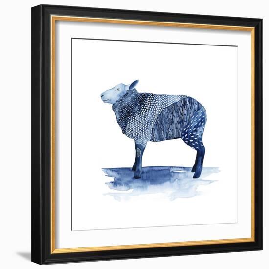 Cobalt Farm Animals III-Grace Popp-Framed Art Print