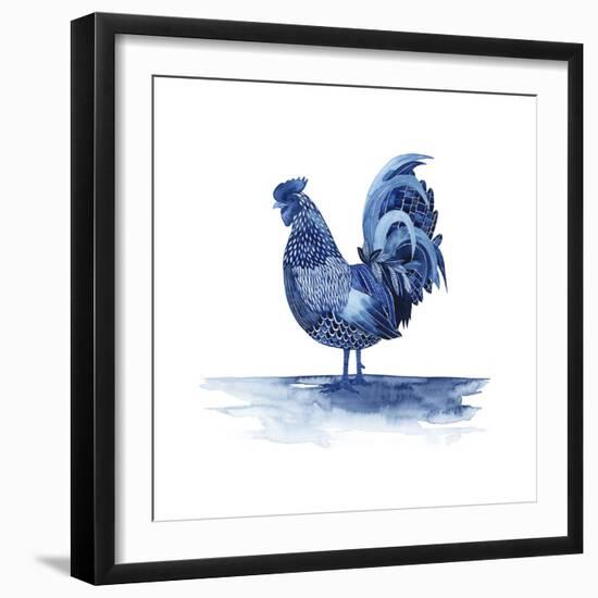 Cobalt Farm Animals IV-Grace Popp-Framed Art Print