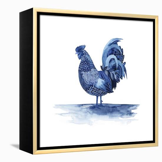 Cobalt Farm Animals IV-Grace Popp-Framed Stretched Canvas