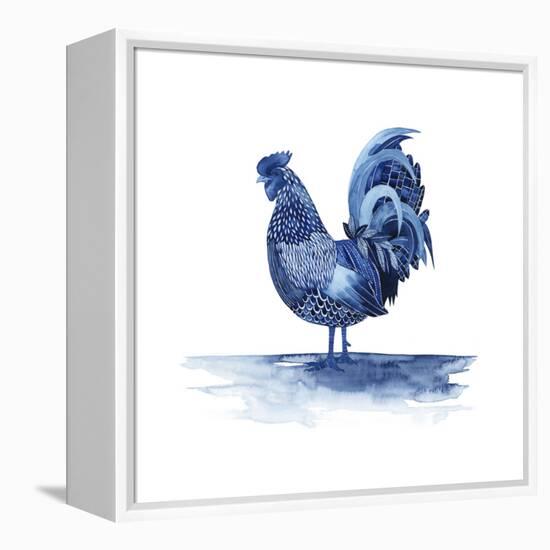 Cobalt Farm Animals IV-Grace Popp-Framed Stretched Canvas