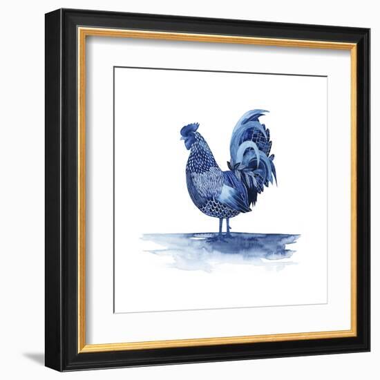 Cobalt Farm Animals IV-Grace Popp-Framed Art Print