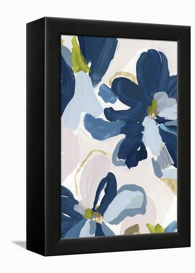 Cobalt Florals I-Isabelle Z-Framed Stretched Canvas