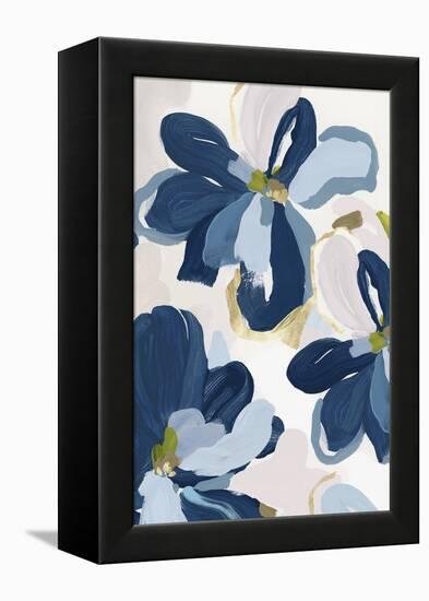 Cobalt Florals II-Isabelle Z-Framed Stretched Canvas