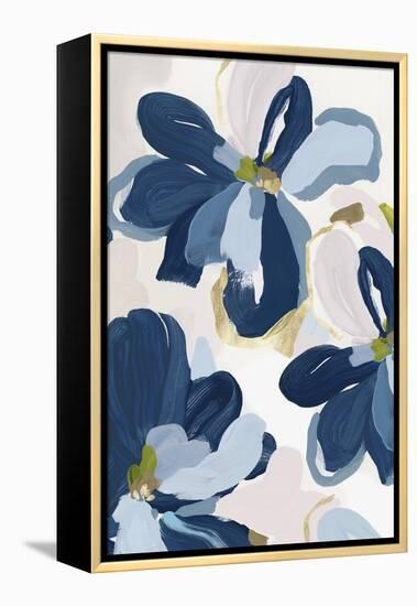 Cobalt Florals II-Isabelle Z-Framed Stretched Canvas