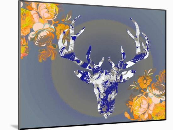 Cobalt Moose-Ricki Mountain-Mounted Art Print