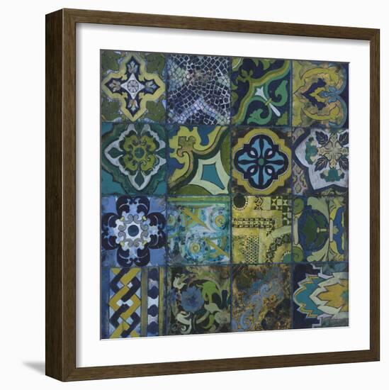 Cobalt Mosaic II-Douglas-Framed Giclee Print