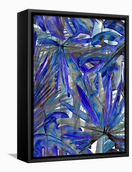 Cobalt Palm III-Ricki Mountain-Framed Stretched Canvas