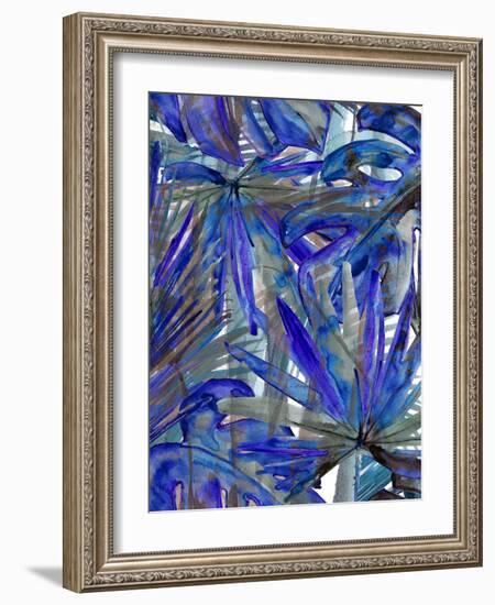 Cobalt Palm III-Ricki Mountain-Framed Art Print