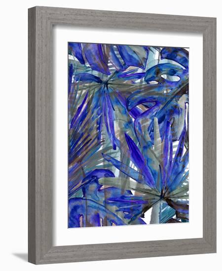 Cobalt Palm III-Ricki Mountain-Framed Art Print