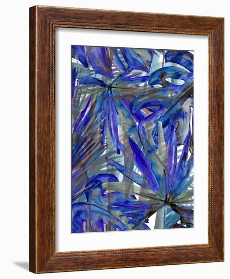 Cobalt Palm III-Ricki Mountain-Framed Art Print