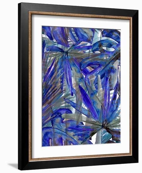 Cobalt Palm III-Ricki Mountain-Framed Art Print