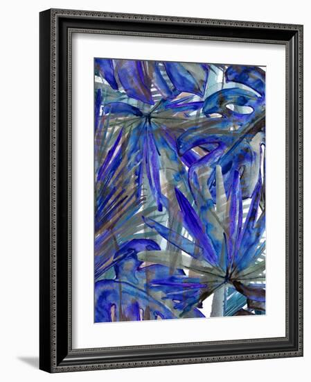 Cobalt Palm III-Ricki Mountain-Framed Art Print