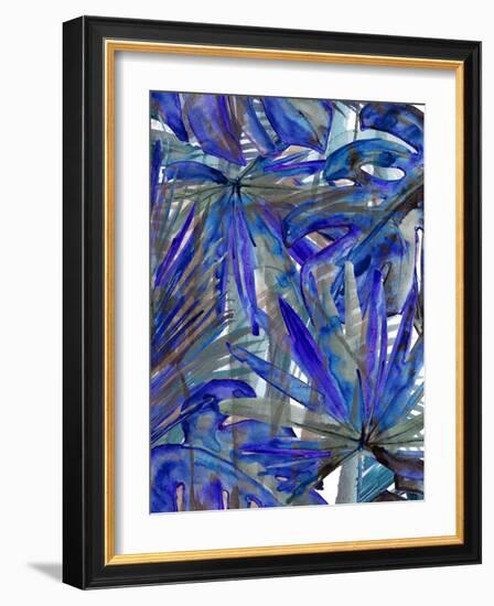 Cobalt Palm III-Ricki Mountain-Framed Art Print