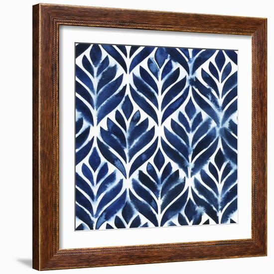 Cobalt Watercolor Tiles IV-Grace Popp-Framed Art Print