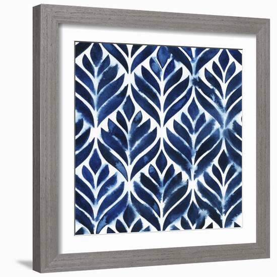 Cobalt Watercolor Tiles IV-Grace Popp-Framed Art Print