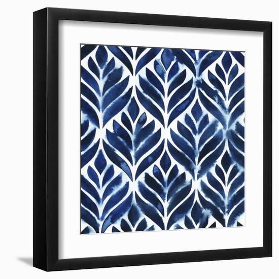 Cobalt Watercolor Tiles IV-Grace Popp-Framed Art Print