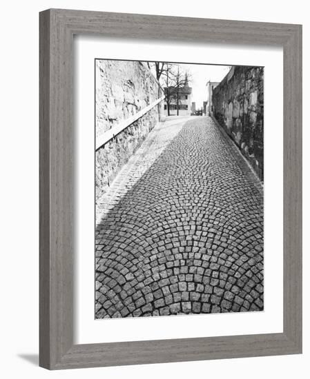 Cobbled Street, Lindenhof, Switzerland-Walter Bibikow-Framed Photographic Print