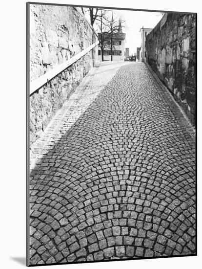 Cobbled Street, Lindenhof, Switzerland-Walter Bibikow-Mounted Photographic Print