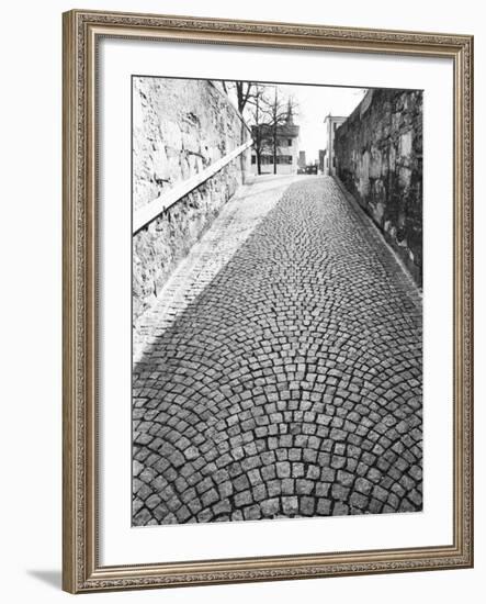 Cobbled Street, Lindenhof, Switzerland-Walter Bibikow-Framed Photographic Print