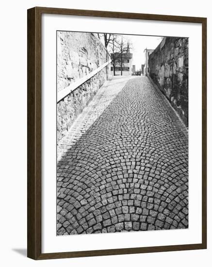 Cobbled Street, Lindenhof, Switzerland-Walter Bibikow-Framed Photographic Print