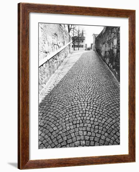 Cobbled Street, Lindenhof, Switzerland-Walter Bibikow-Framed Photographic Print