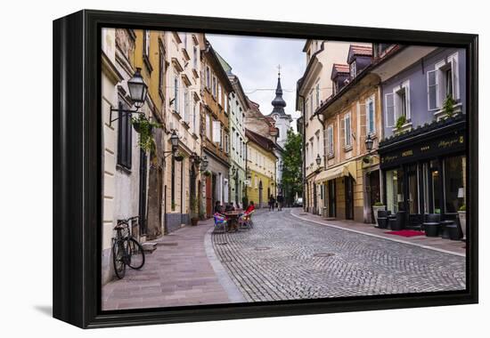 Cobbled Street, Ljubljana, Slovenia, Europe-Matthew Williams-Ellis-Framed Premier Image Canvas