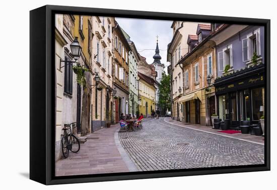 Cobbled Street, Ljubljana, Slovenia, Europe-Matthew Williams-Ellis-Framed Premier Image Canvas