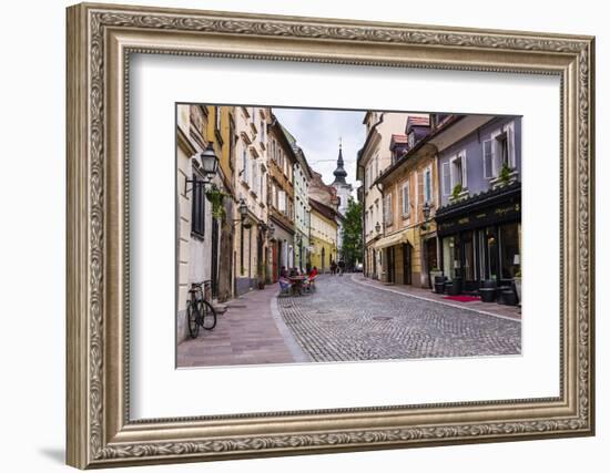 Cobbled Street, Ljubljana, Slovenia, Europe-Matthew Williams-Ellis-Framed Photographic Print