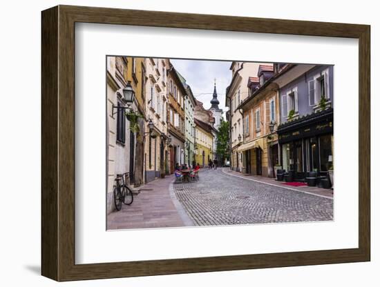 Cobbled Street, Ljubljana, Slovenia, Europe-Matthew Williams-Ellis-Framed Photographic Print