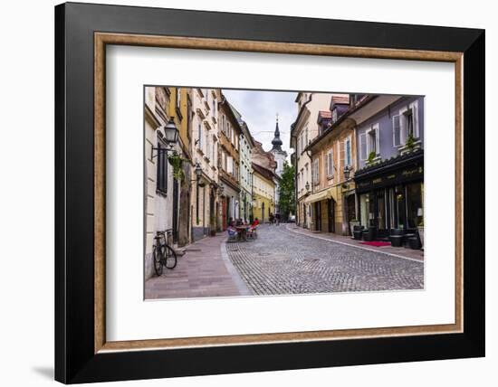 Cobbled Street, Ljubljana, Slovenia, Europe-Matthew Williams-Ellis-Framed Photographic Print