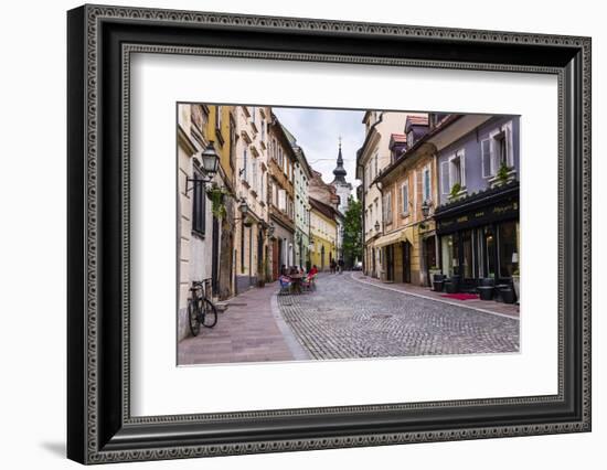 Cobbled Street, Ljubljana, Slovenia, Europe-Matthew Williams-Ellis-Framed Photographic Print